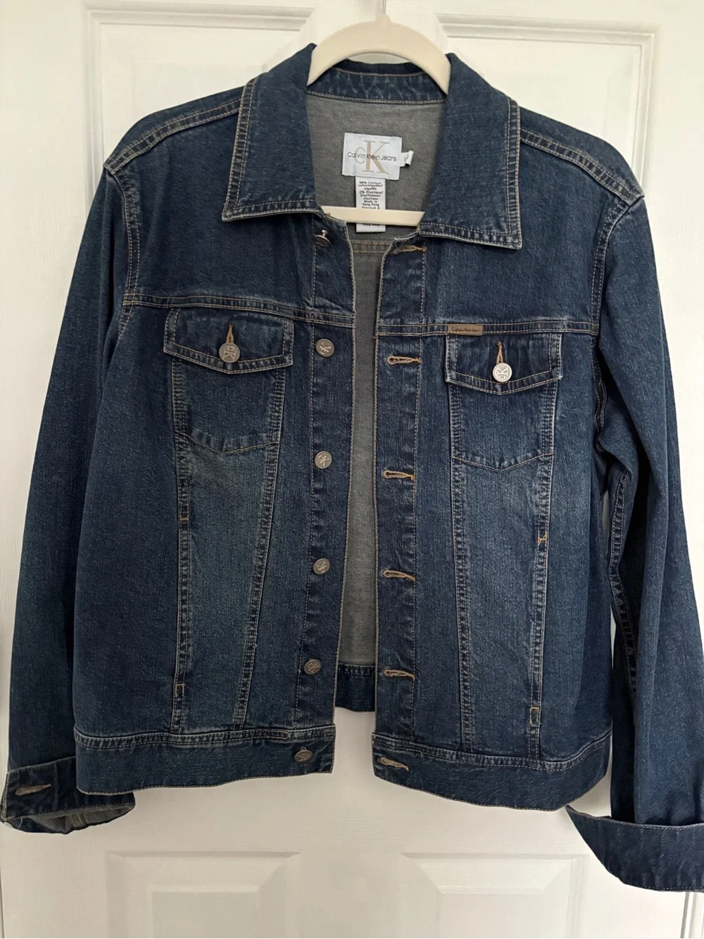 Calvin Klein Jeans Dark Indigo Denim Trucker Jacket - Women's #0349